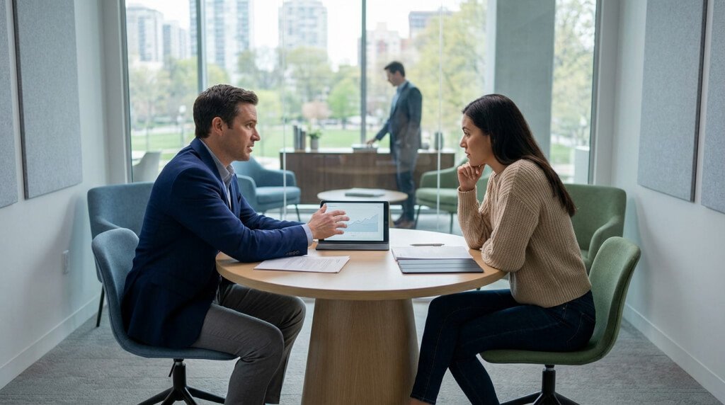collaborative business meeting in modern office