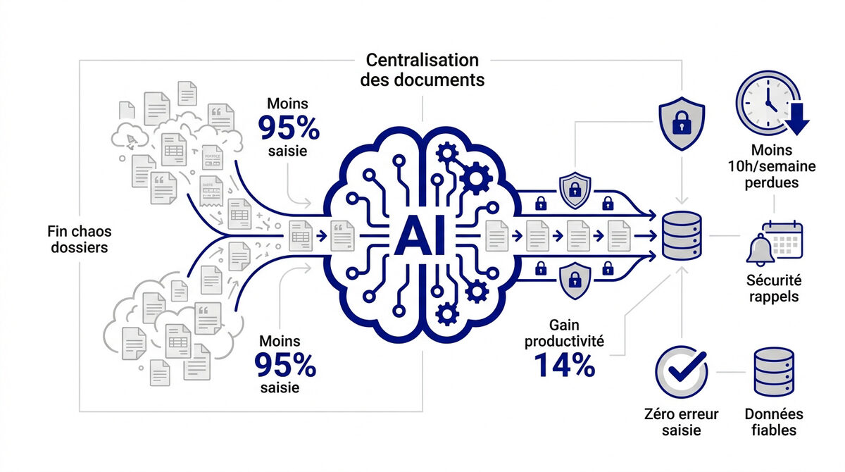 Interface de gestion documentaire intelligente pour TPE centralisant devis et contrats