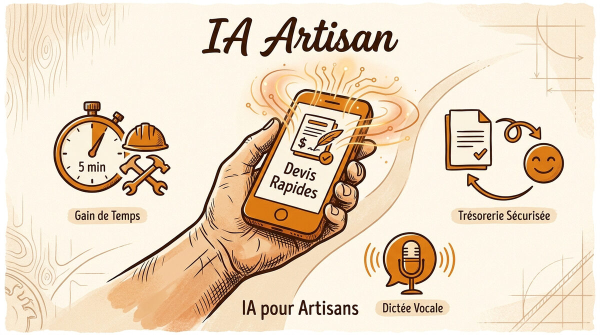 Comment l'ia artisan booste tes devis et ta relation client 2 Artisan utilisant une tablette sur un chantier pour gérer ses devis avec l'intelligence artificielle