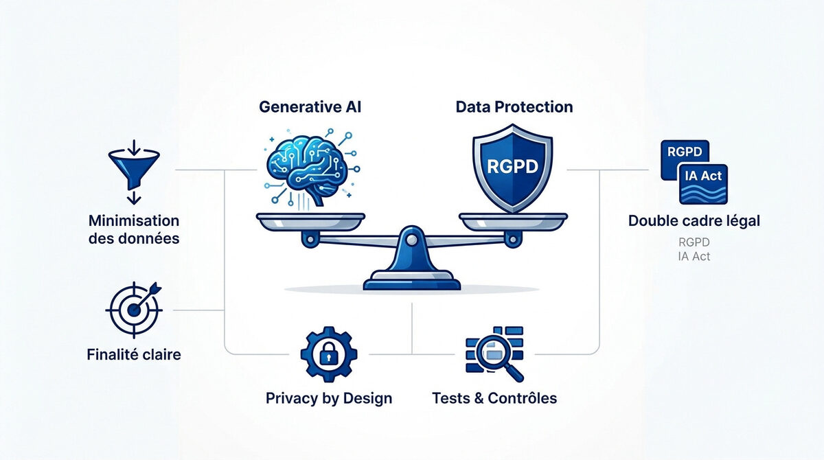 Équilibre entre innovation par l'IA générative et conformité RGPD en entreprise